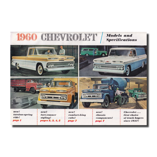 1960 Chevrolet Trucks Models and Specifications Brochure